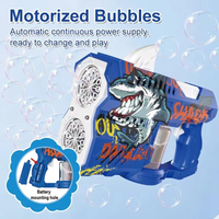 Electric Dual-Holes Shark Themed Colorful Bubble Gun