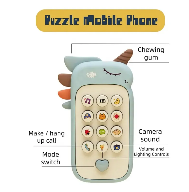Kids Unicorn Design Puzzle Mobile Phone
