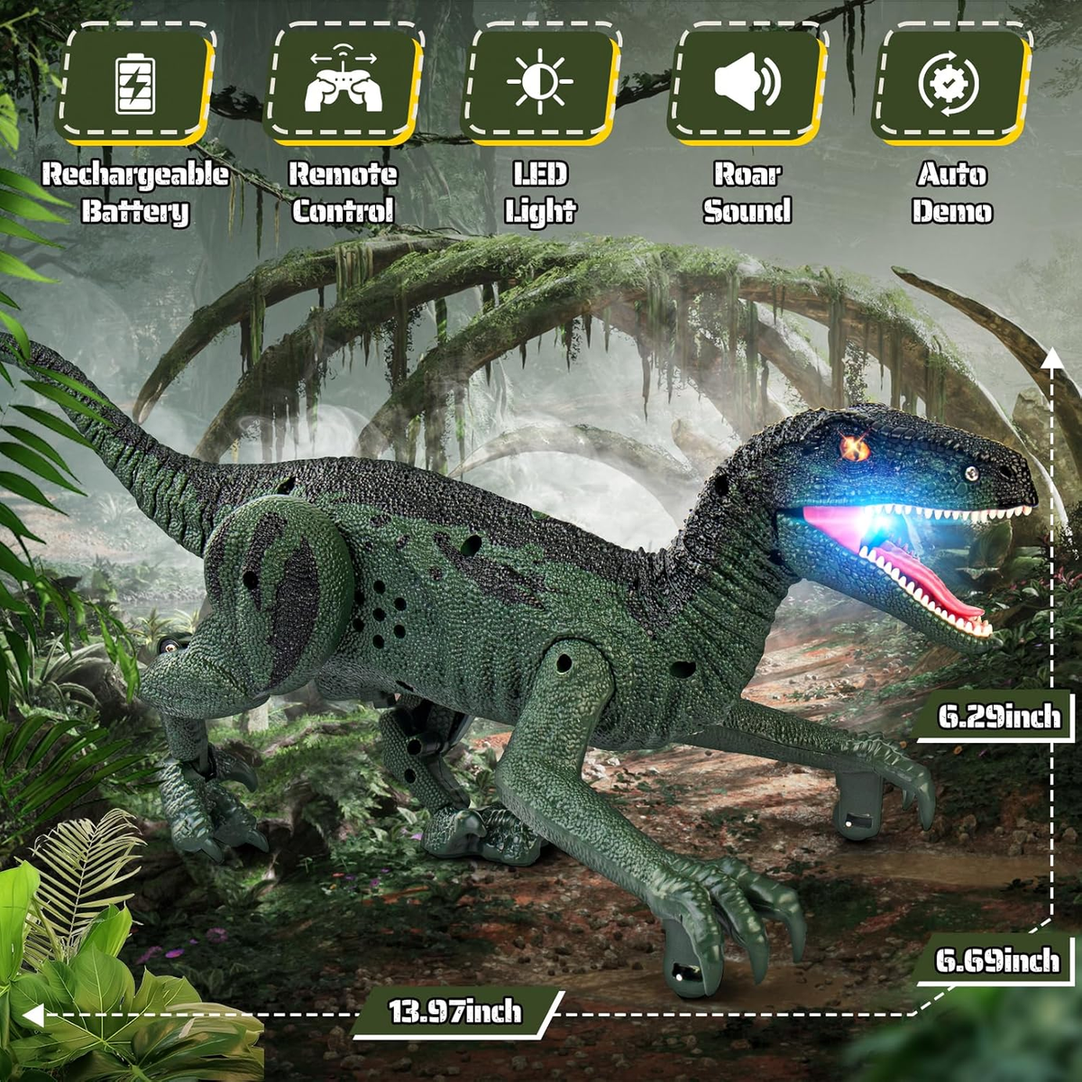 2.4G RC Crawling Dinosaur With Light & Sound