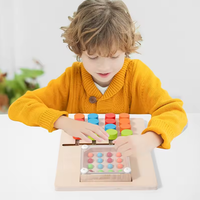 Wooden Four Color Puzzle Game Board