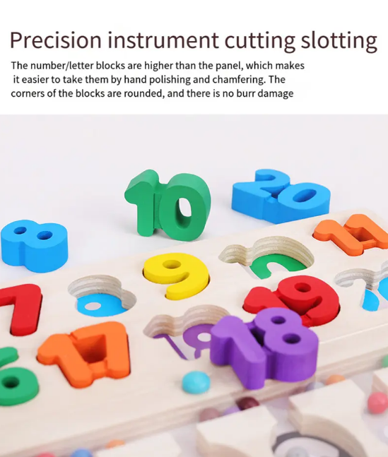 2in1 Wooden Number Learning & Maze Game Board