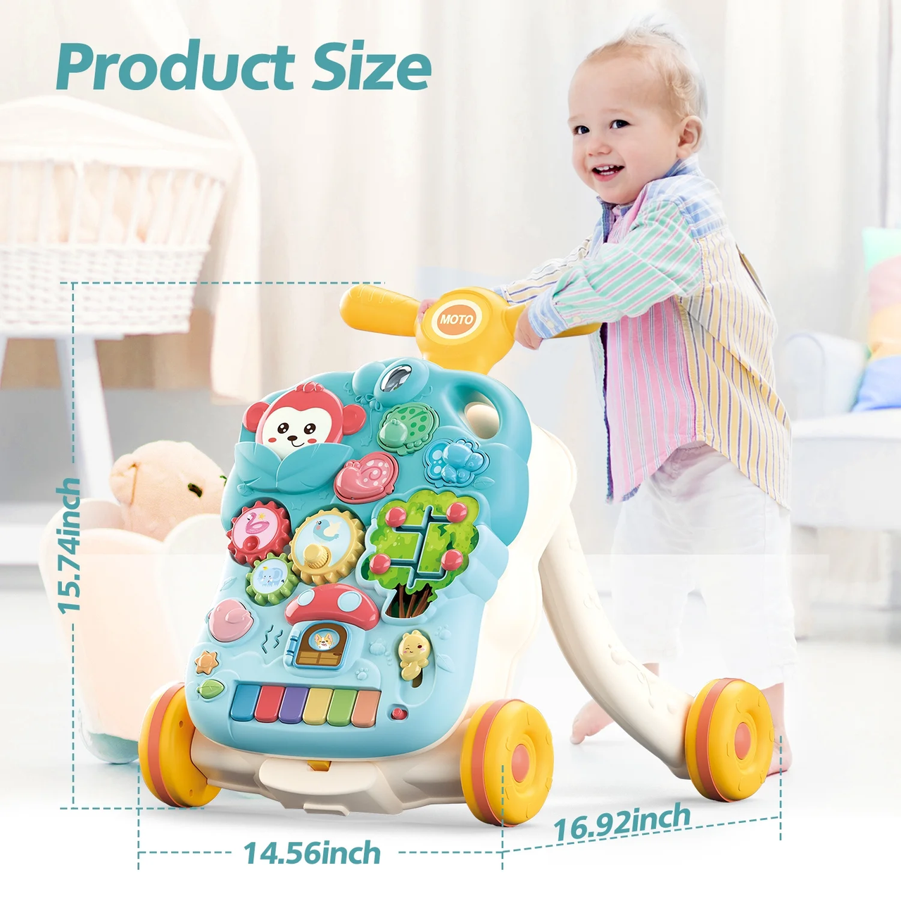 2in1 Baby Musical Walker & Activity Table - Green