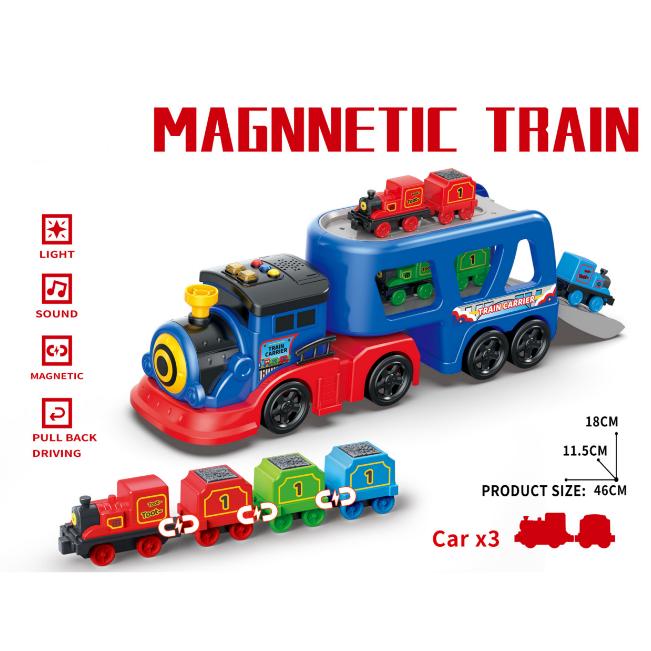 2in1 Double-Decker Transport Train With Light & Sound