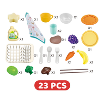 23Pcs Electric Pretend Play Pumping Water Kitchen Sink