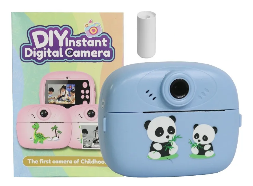 Kids Cute Panda Themed Instant Digital Print Camera - Blue