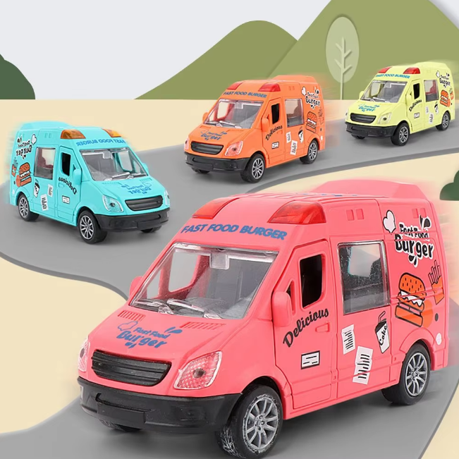 1Pc ABS Inertial Fun Dessert & Fast Food Selling Car Toy - Assortment