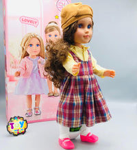 18* Inches Premium Movable Joints Plaid Charm Doll
