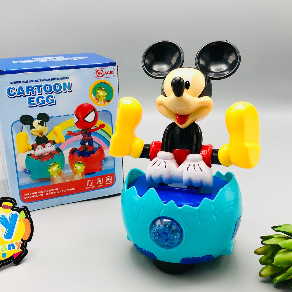 Battery Operated 3D Lighting Cartoon Egg Toy With Sound