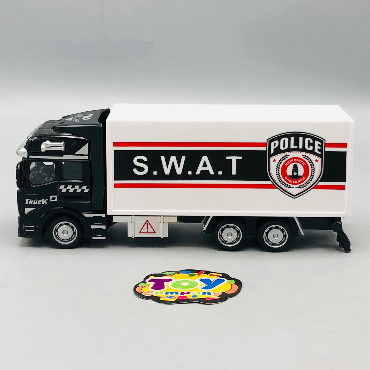 1Pc Alloy Pullback Police Container Truck
