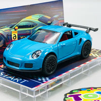1:64 Diecast Porsche With Acrylic Display Box - Blue