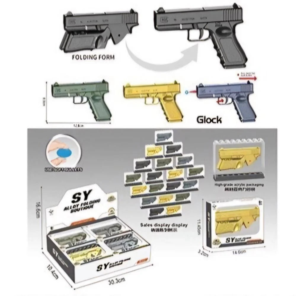 Mini Alloy Foldable Manual Target Gun With Soft Pellets