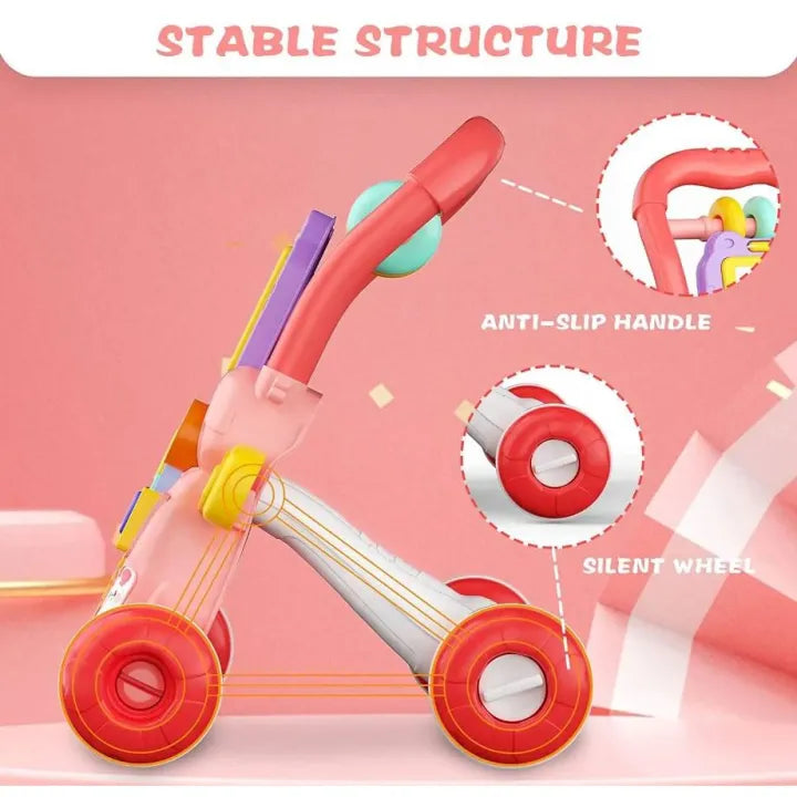 Huanger Baby Musical Walker With Dazzling Lights -  Pink