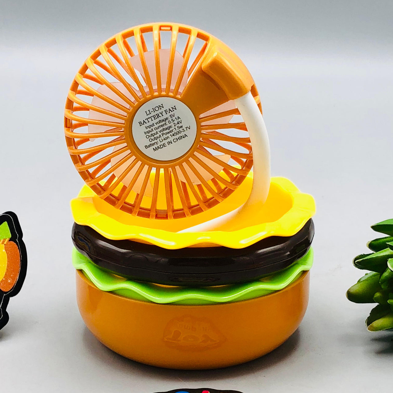 Burger Themed Rechargeable Desktop Fan