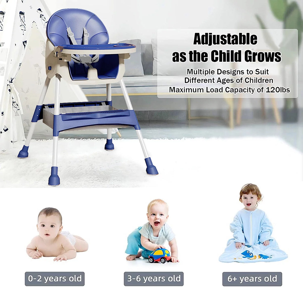 Kidilo 4in1 Convertible High Chair For Kids