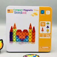 56Pcs Kids Magnetic Tiles Building Set With Storage Box