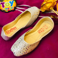 Hand-Made Girls Silver Fancy Khussa