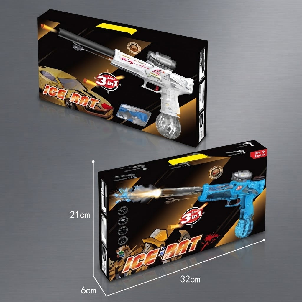 3in1 Electric Ice Rat Soft Bullet & Gel Blaster Shooting Gun