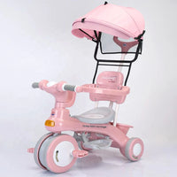 3in1 Kids Ride-on Stroller Tricycle Sunshade Design - Pink
