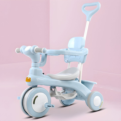 3in1 Kids Ride-on Stroller Tricycle Sunshade Design - Sky Blue