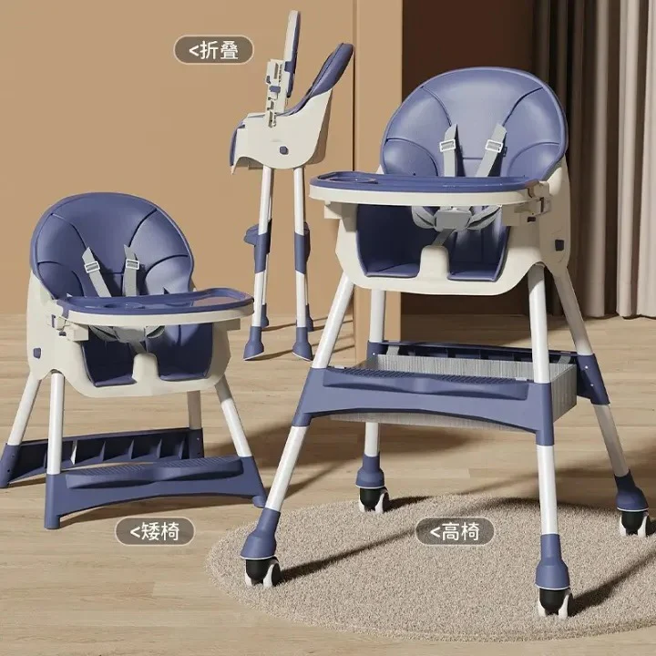 3in1 Multi-functional Foldable Baby High Dining Chair - Blue