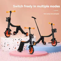 3in1 Kids Multi-functional Scooter & Convertible Tricycle - Orange