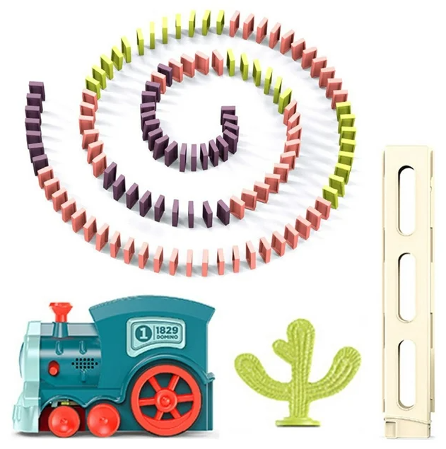 Electric Automatic Laying Domino Train With Light & Sound