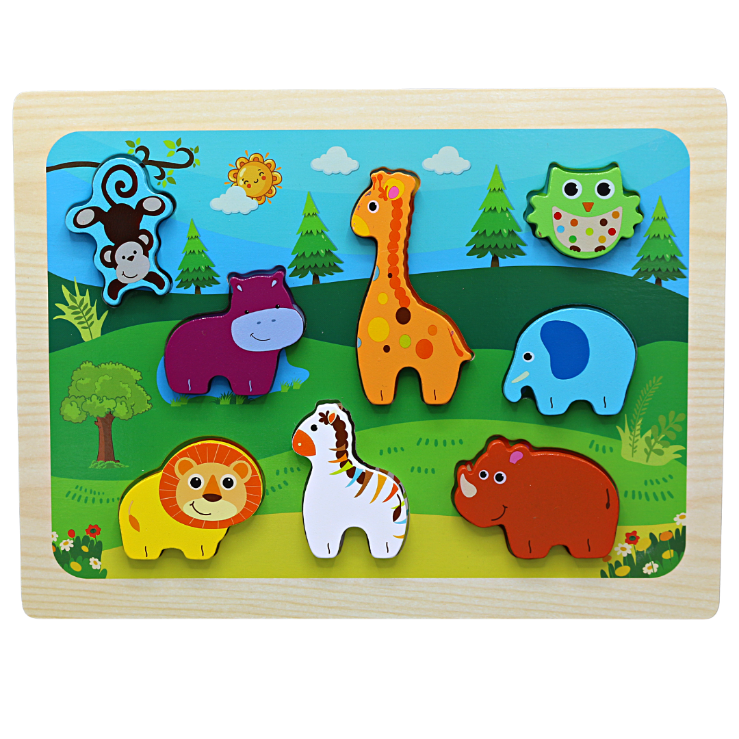 3D Colorful Animal Puzzle Board - Assortment