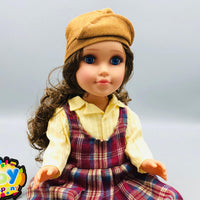 18* Inches Premium Movable Joints Plaid Charm Doll