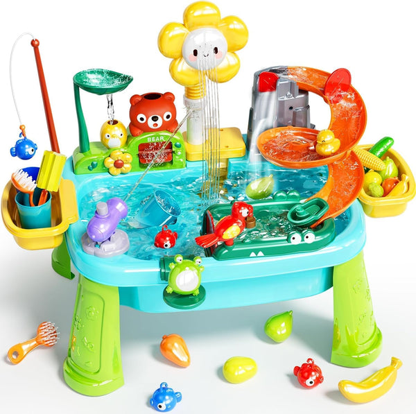40Pcs Kids Pretend Vegetable Washing Basin With Mist