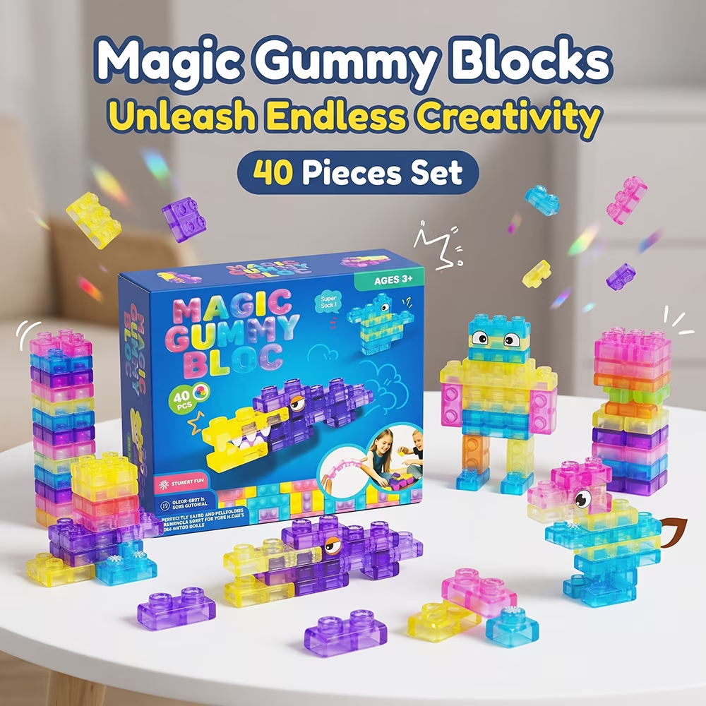 40Pcs Mini Magic Gummy Building Blocks