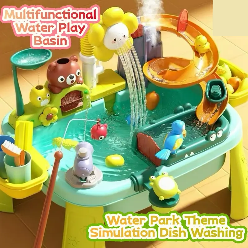 40Pcs Kids Pretend Vegetable Washing Basin With Mist