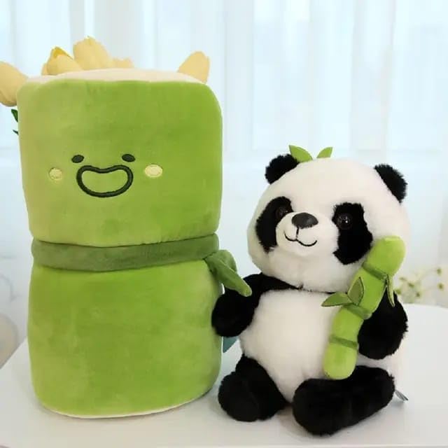 8* Inches Cute Stuff Bamboo Panda Pillow
