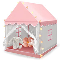 Princess Castle Play Tent House With Ocean Ball Lights - Pink