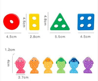 2in1 Wooden Fishing & Shapes Column Sorting Game