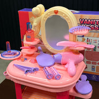 41Pcs Pretend Play Little Beautician Vanity Dresser
