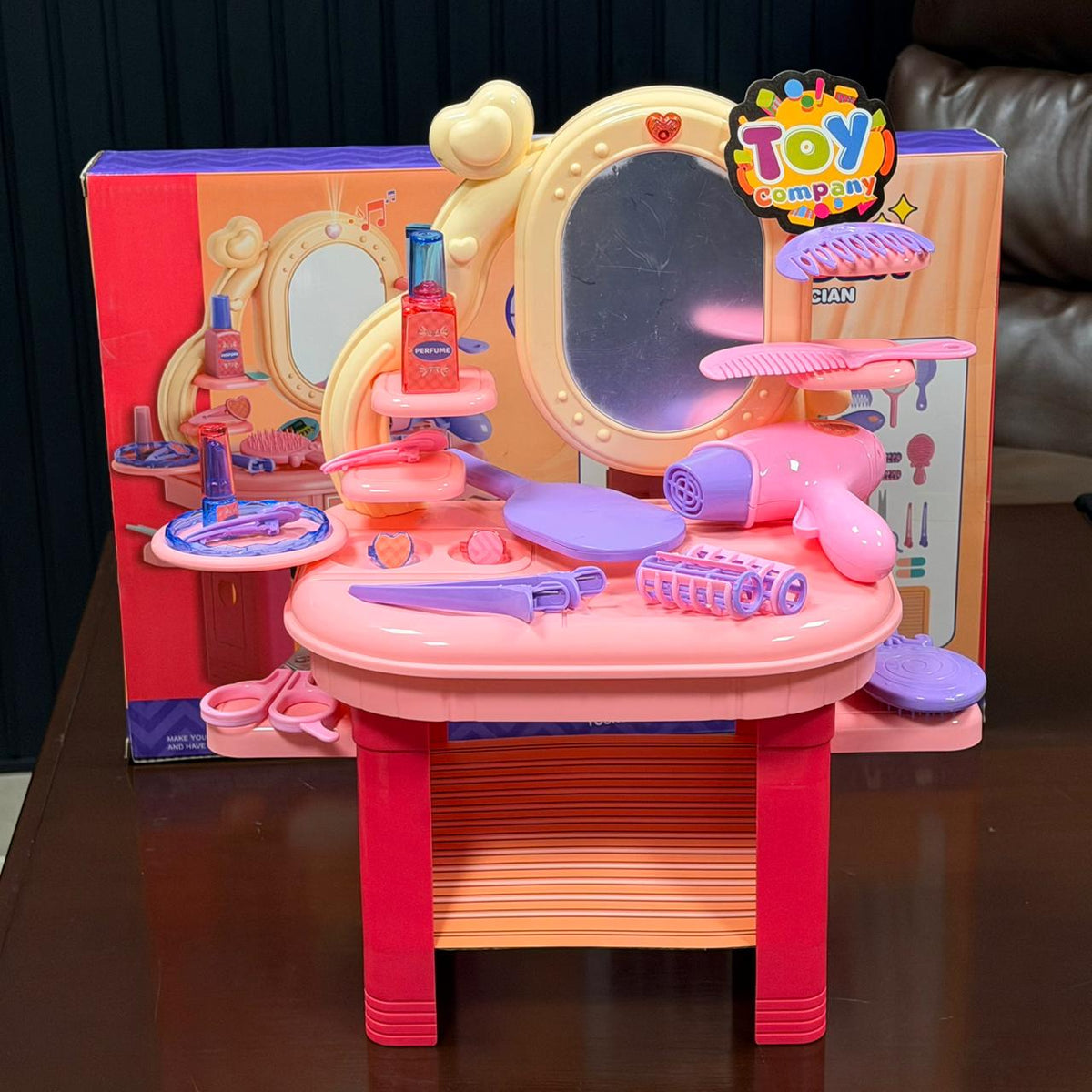 41Pcs Pretend Play Little Beautician Vanity Dresser