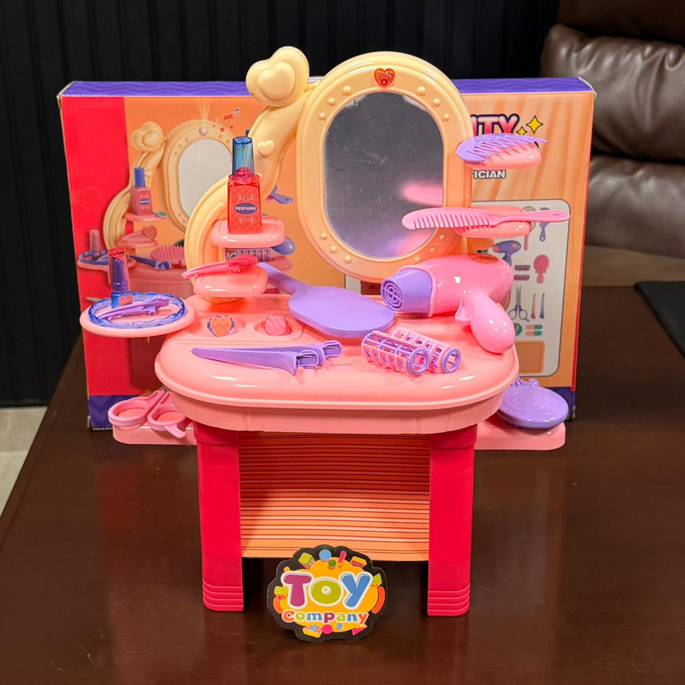 41Pcs Pretend Play Little Beautician Vanity Dresser