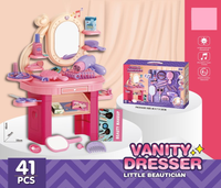 41Pcs Pretend Play Little Beautician Vanity Dresser