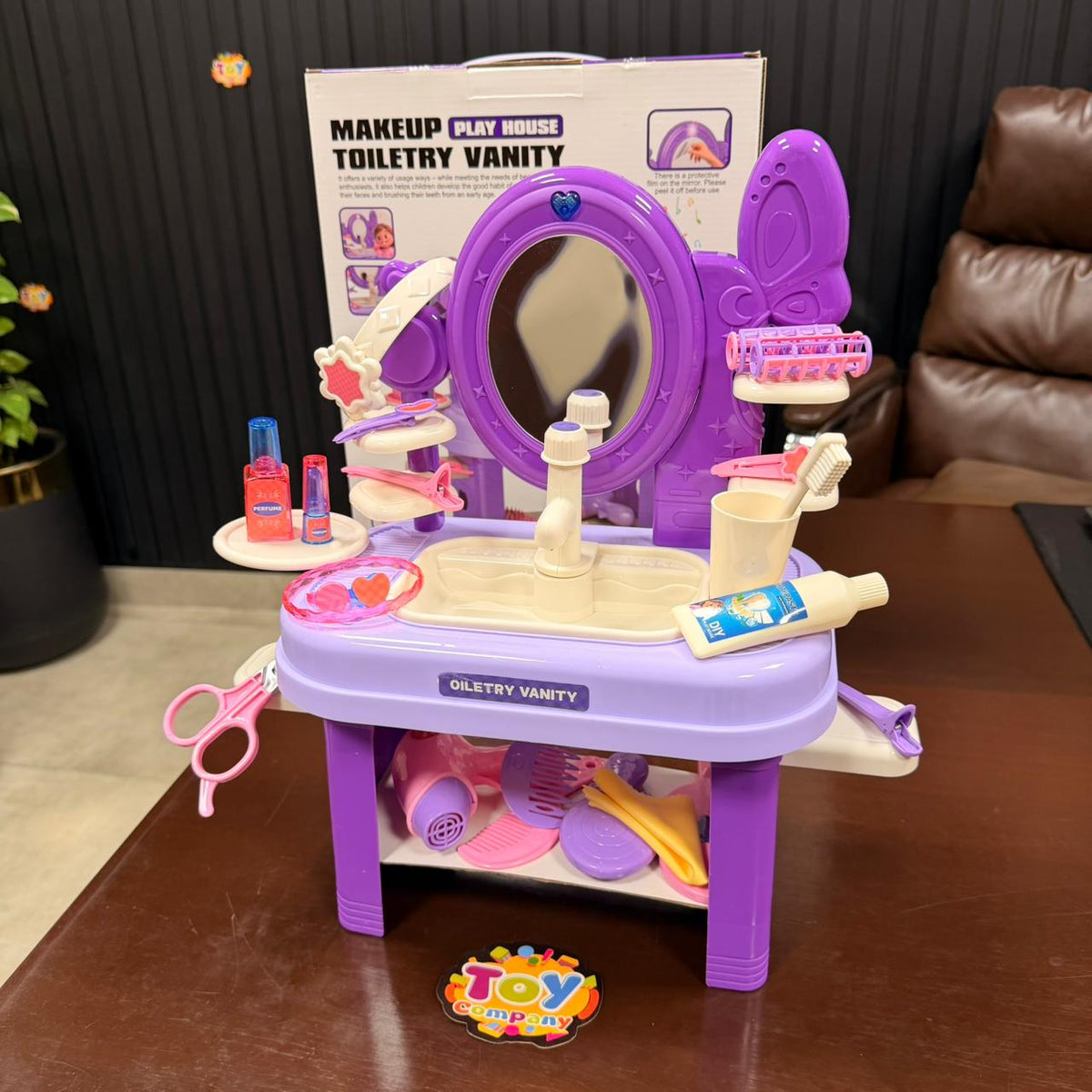 41Pcs Pretend Play Makeup Toiletry Vanity Table