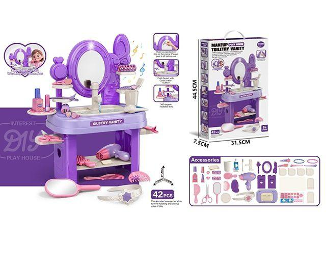 41Pcs Pretend Play Makeup Toiletry Vanity Table
