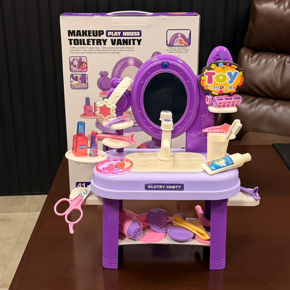 41Pcs Pretend Play Makeup Toiletry Vanity Table