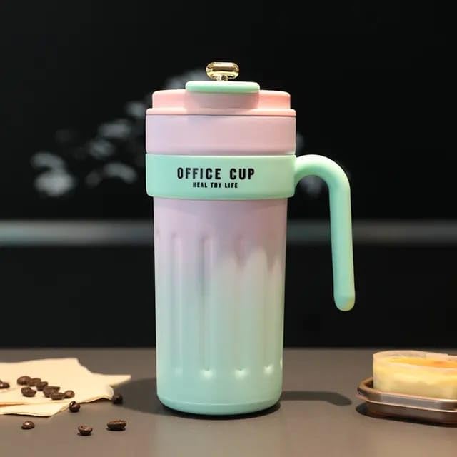 650ml Stainless Steel Temperature Display Coffee Cup - Pink