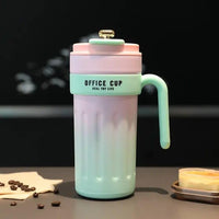 650ml Stainless Steel Temperature Display Coffee Cup - Pink