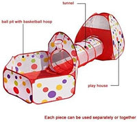 3in1 Foldable Tunnel Tent House - Red