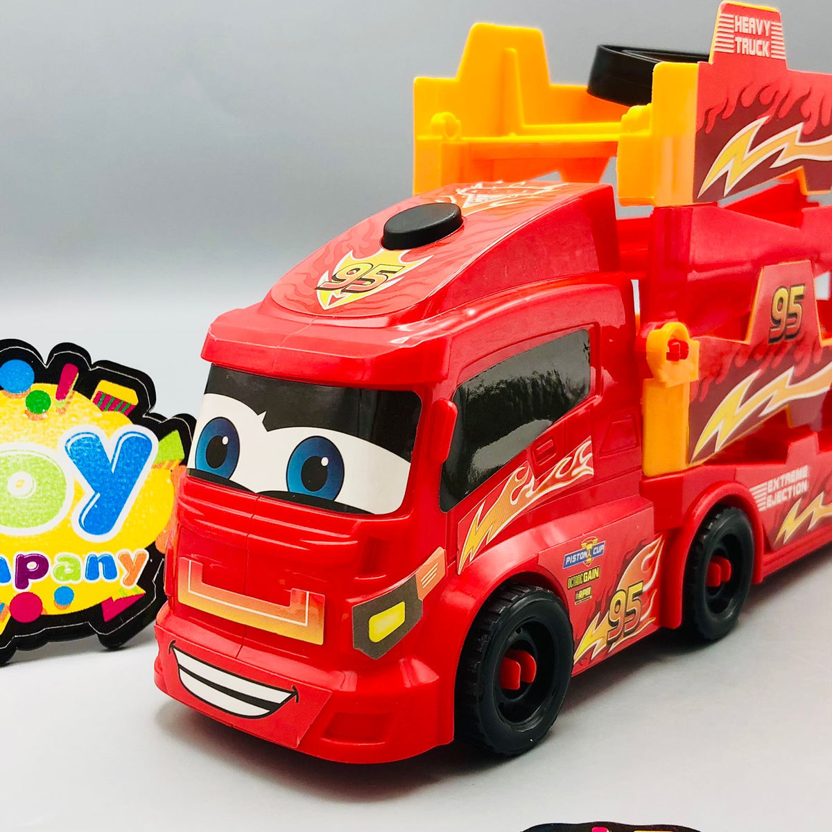 ABS Inertial Ejection Foldable Truck With 6Pcs Cars