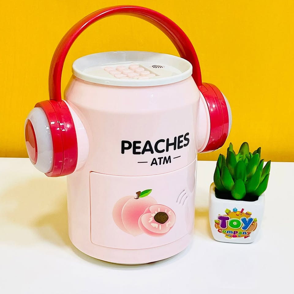 Premium Peaches Piggy Bank ATM Money Box