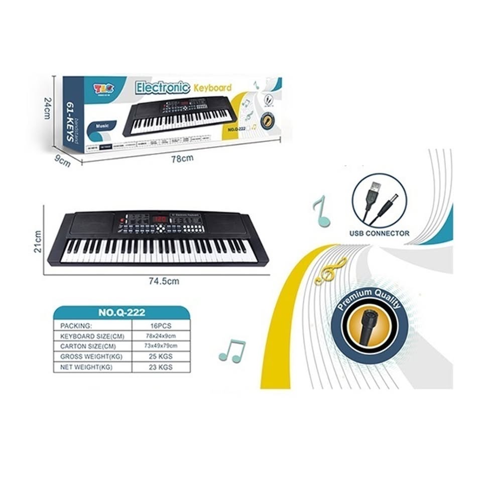 61 Keys Large Electronic Keyboard Piano With Microphone
