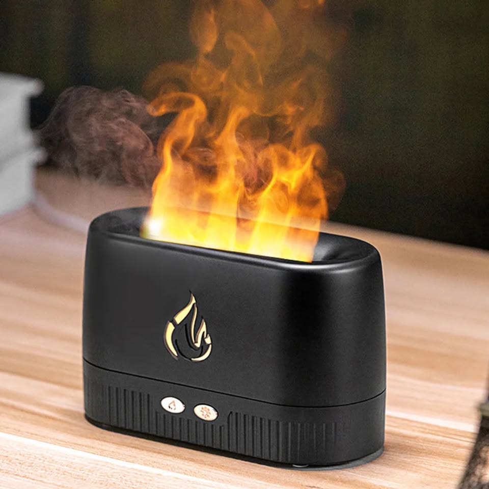 Flame Aroma Diffuser With Flame Light Effect