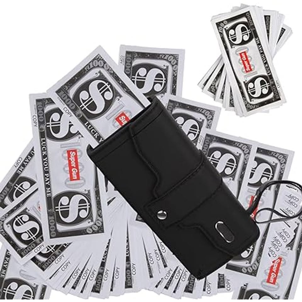 Wallet Money Gun Shooter With 100Pcs Prop Dollar