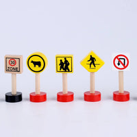 Wooden Traffic Signs - 16Pcs